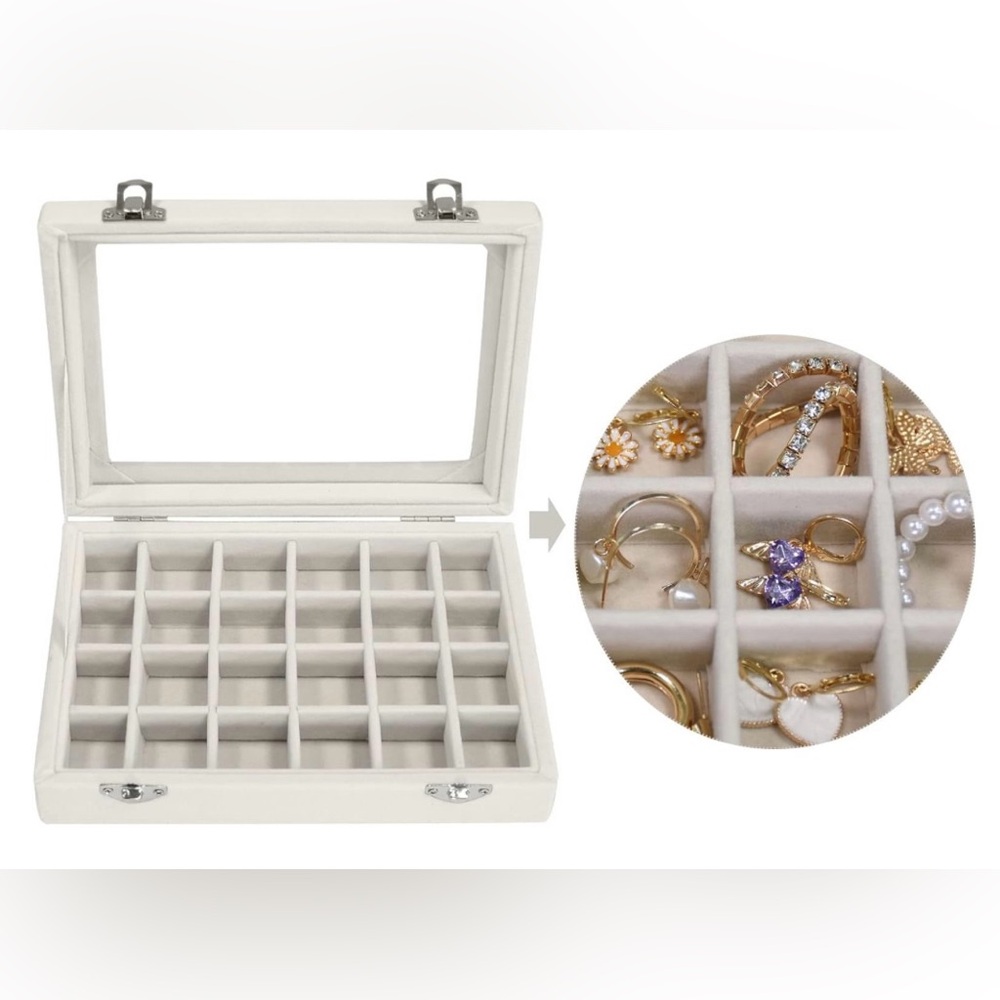 Velvet 24-Grid Jewelry Box 💍 - Picture 8 of 8